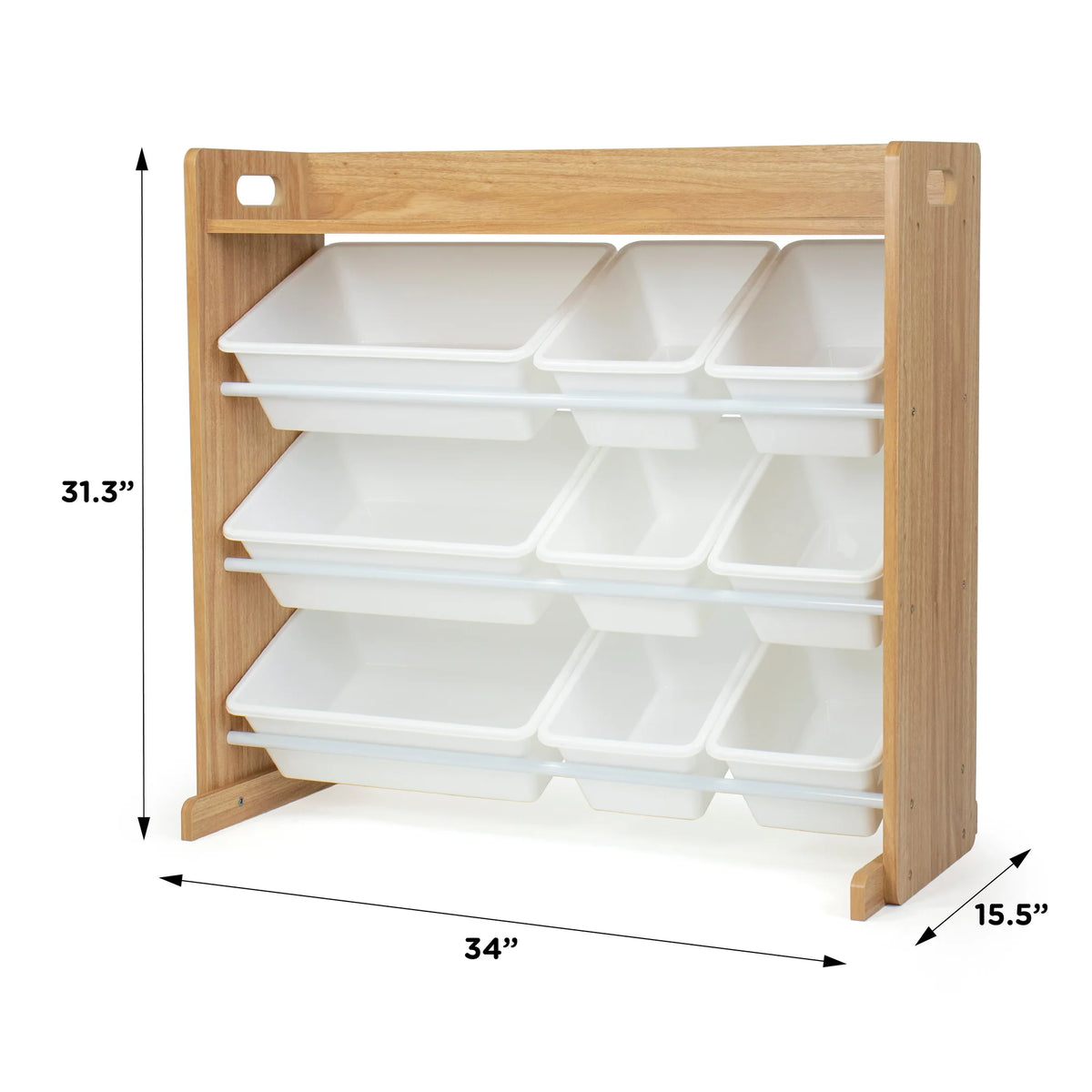 Journey Naturel Speelgoedorganizer met Plank en 9 Opbergbakken