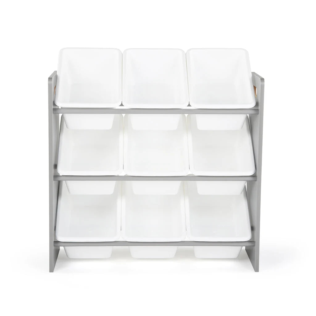 Hampton Sandwashed Speelgoedorganizer met 9 Plastic Bakken