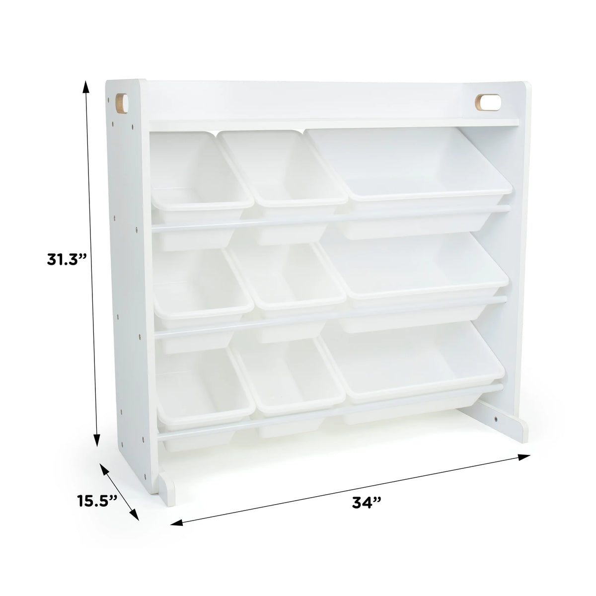 Cambridge Wit Speelgoedorganizer met Plank en 9 Opbergbakken