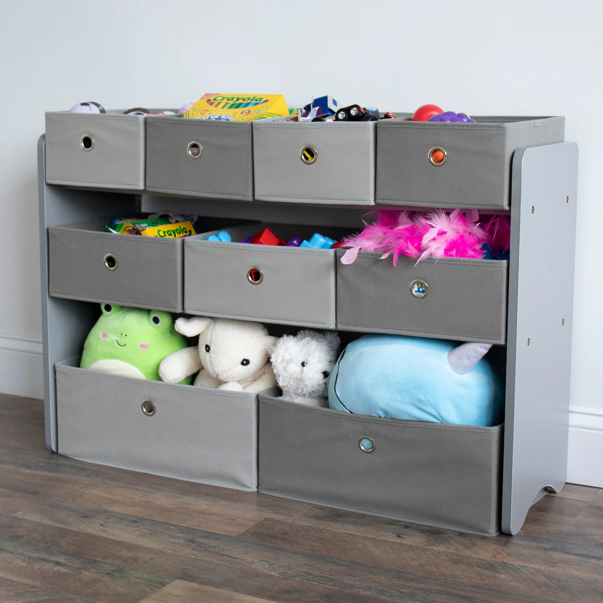 Camden Stof Multi Bin Speelgoed Organizer met 9 Opbergbakken