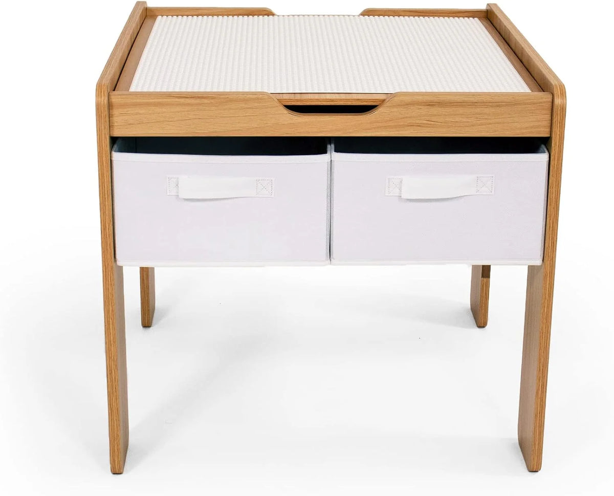 Journey Kinder Houten Bouwtafel met 4 Bakken Wit/Naturel
