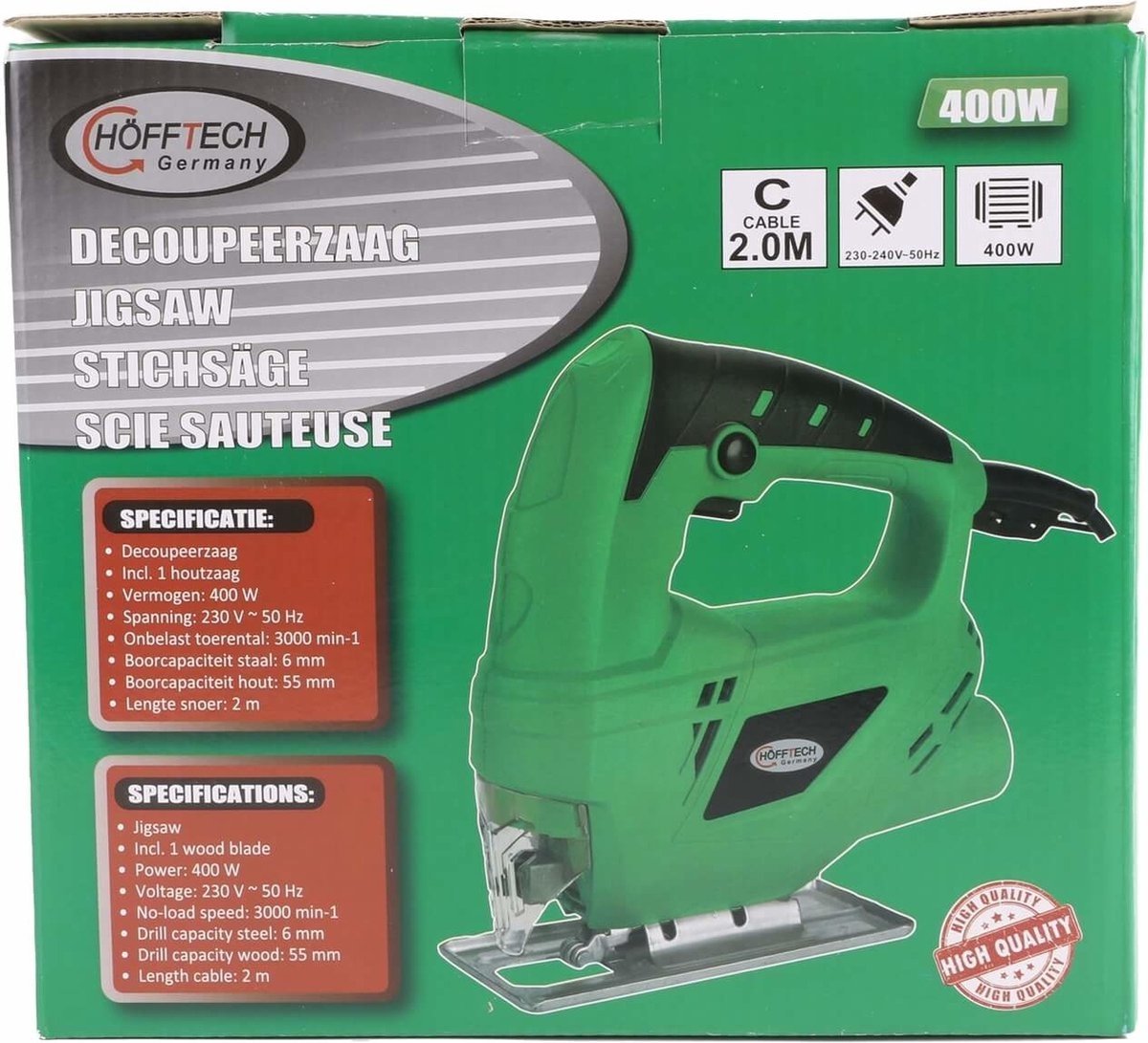 Höfftech Decoupeerzaag - 400W - incl. 1 houtzaag