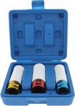 Hofftech Slag-krachtdop set - 17, 19, 21 mm - CrV staal - 3 stuks - kleurgecodeerd