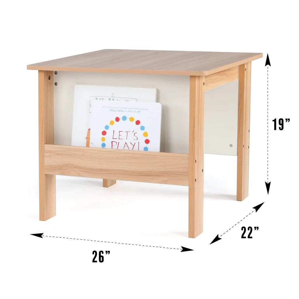 Journey Boekenrek Tafel + 2 Stoelen met Boekenopslag Naturel/Wit