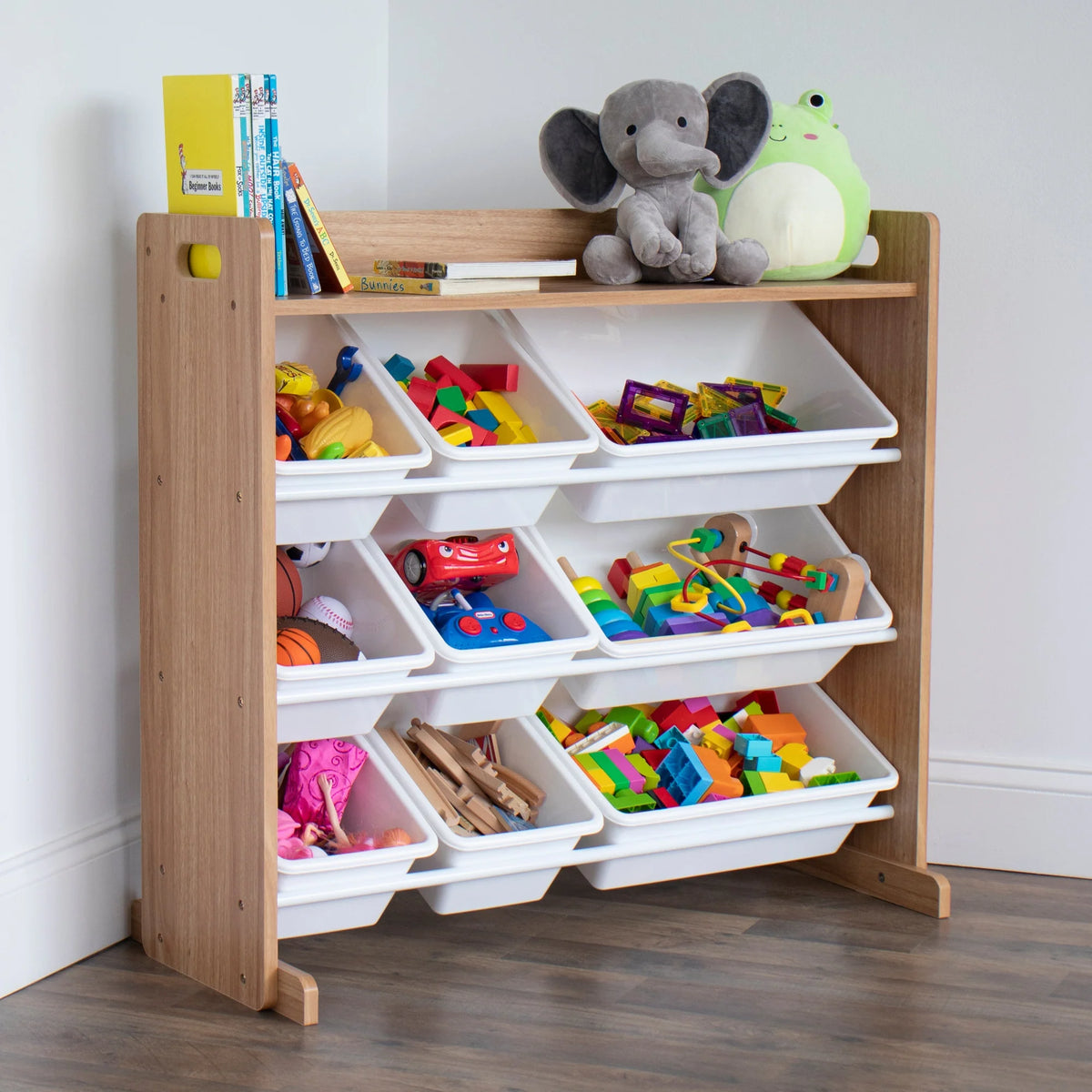 Journey Naturel Speelgoedorganizer met Plank en 9 Opbergbakken