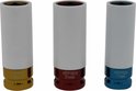 Hofftech Slag-krachtdop set - 17, 19, 21 mm - CrV staal - 3 stuks - kleurgecodeerd