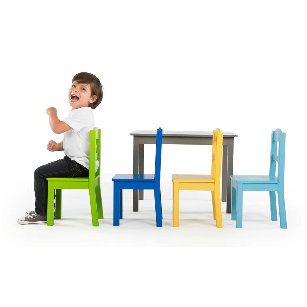 Elements Kinder Houten Tafel + 4 Stoelen