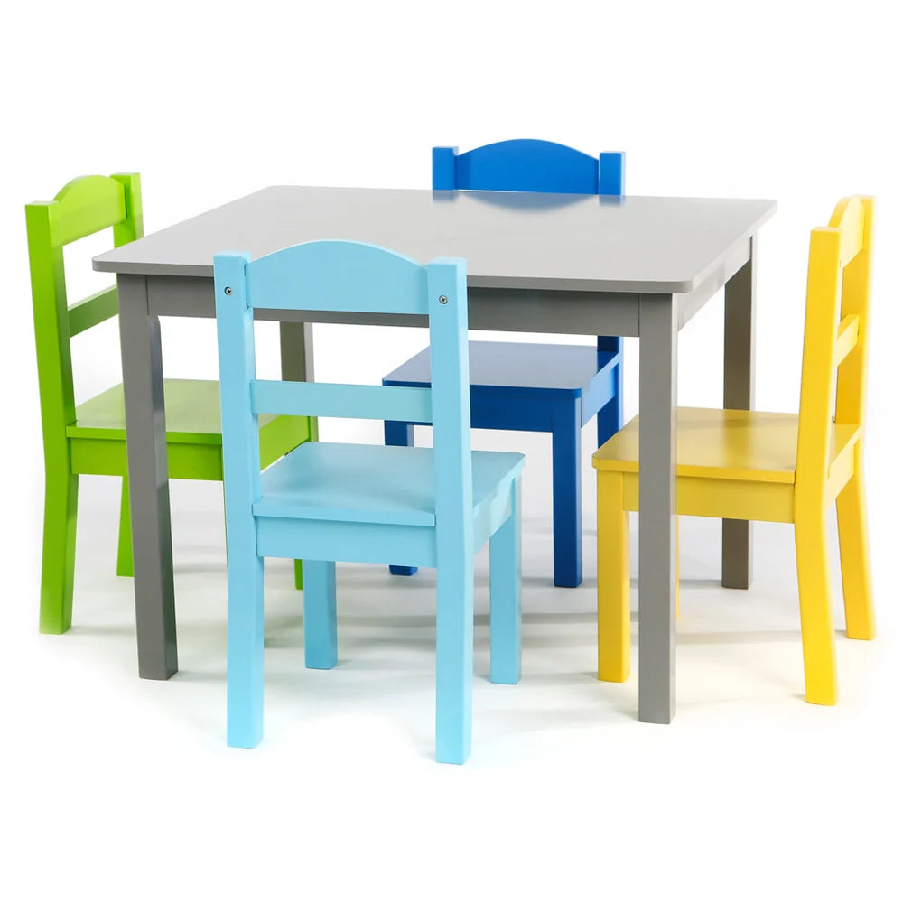 Elements Kinder Houten Tafel + 4 Stoelen