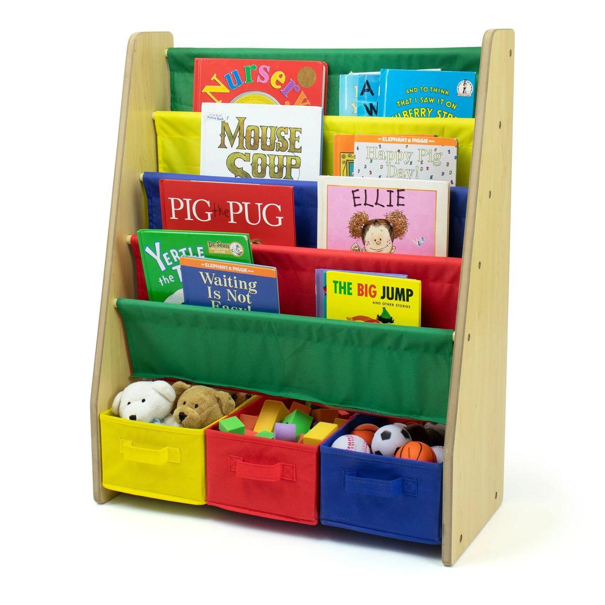 Primary Kinderboekenkast 4 Etages met Stofbakken