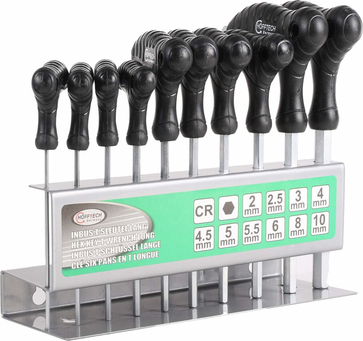 Hofftech T-greep inbussleutelset - Ergonomisch - 2-10 mm - Inclusief opbergrek - 10 stuks