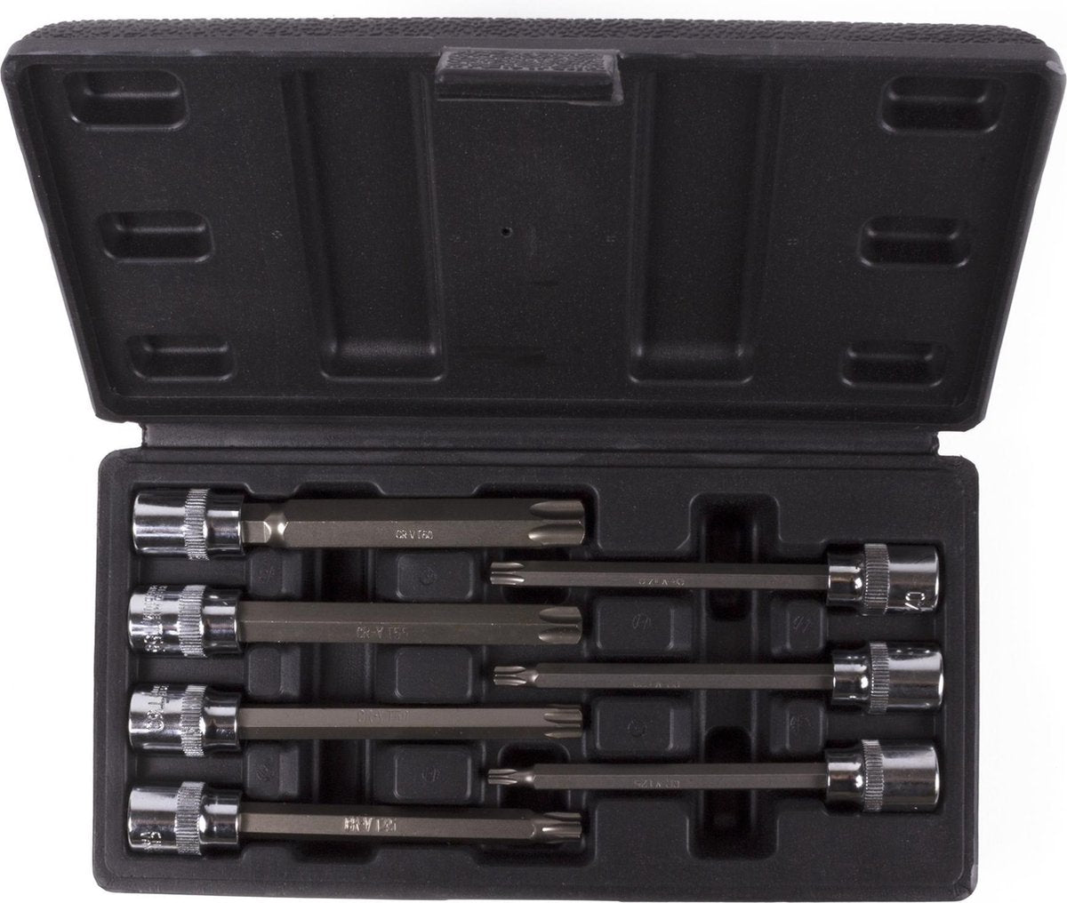 Hofftech Doppenset Verlengd - Torx 3/8" - 10 mm - T25 t/m T60 - 7 delig