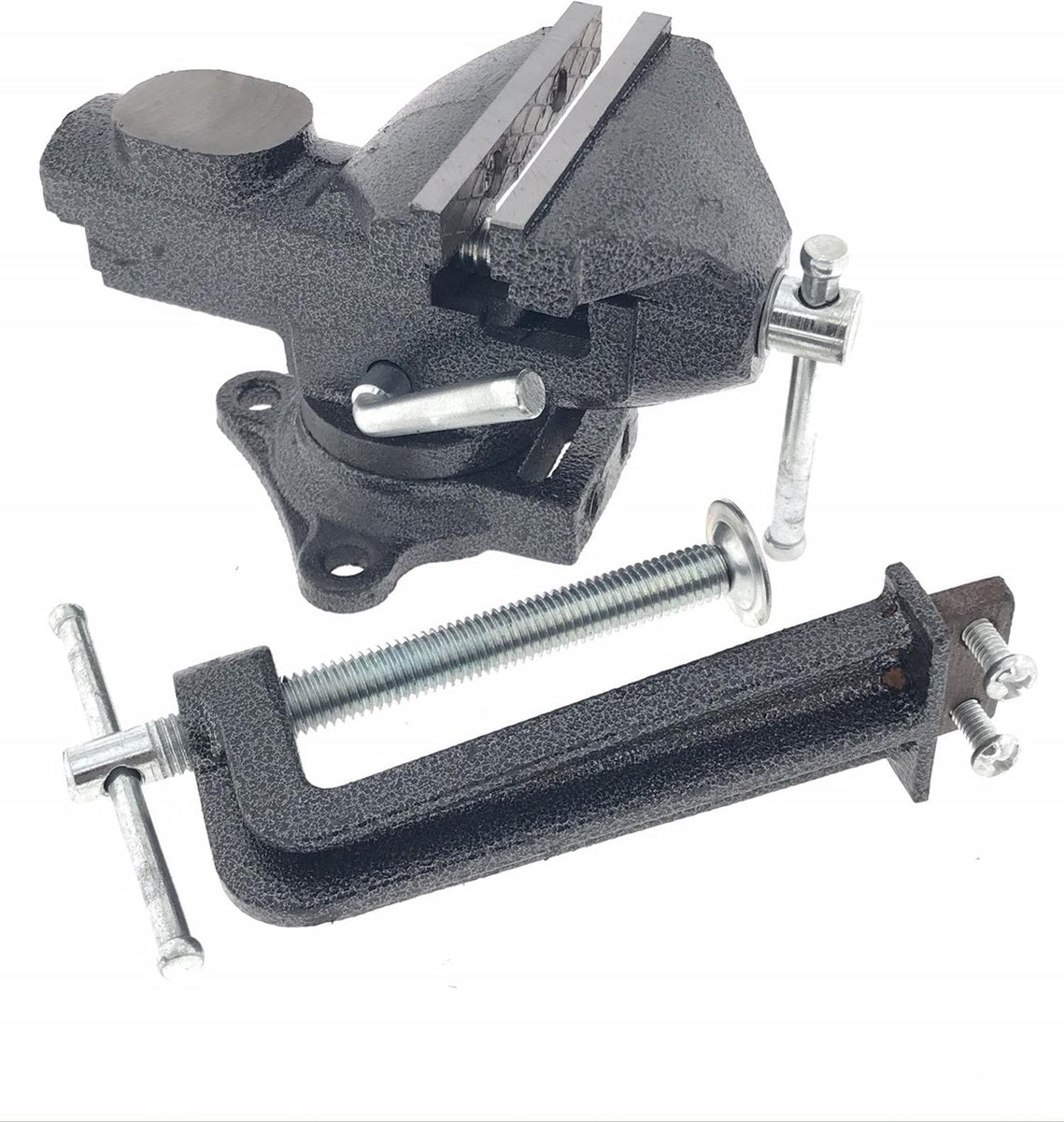 Hofftech Bankschroef - 2-in 1- 80 mm - 360 graden draaibaar