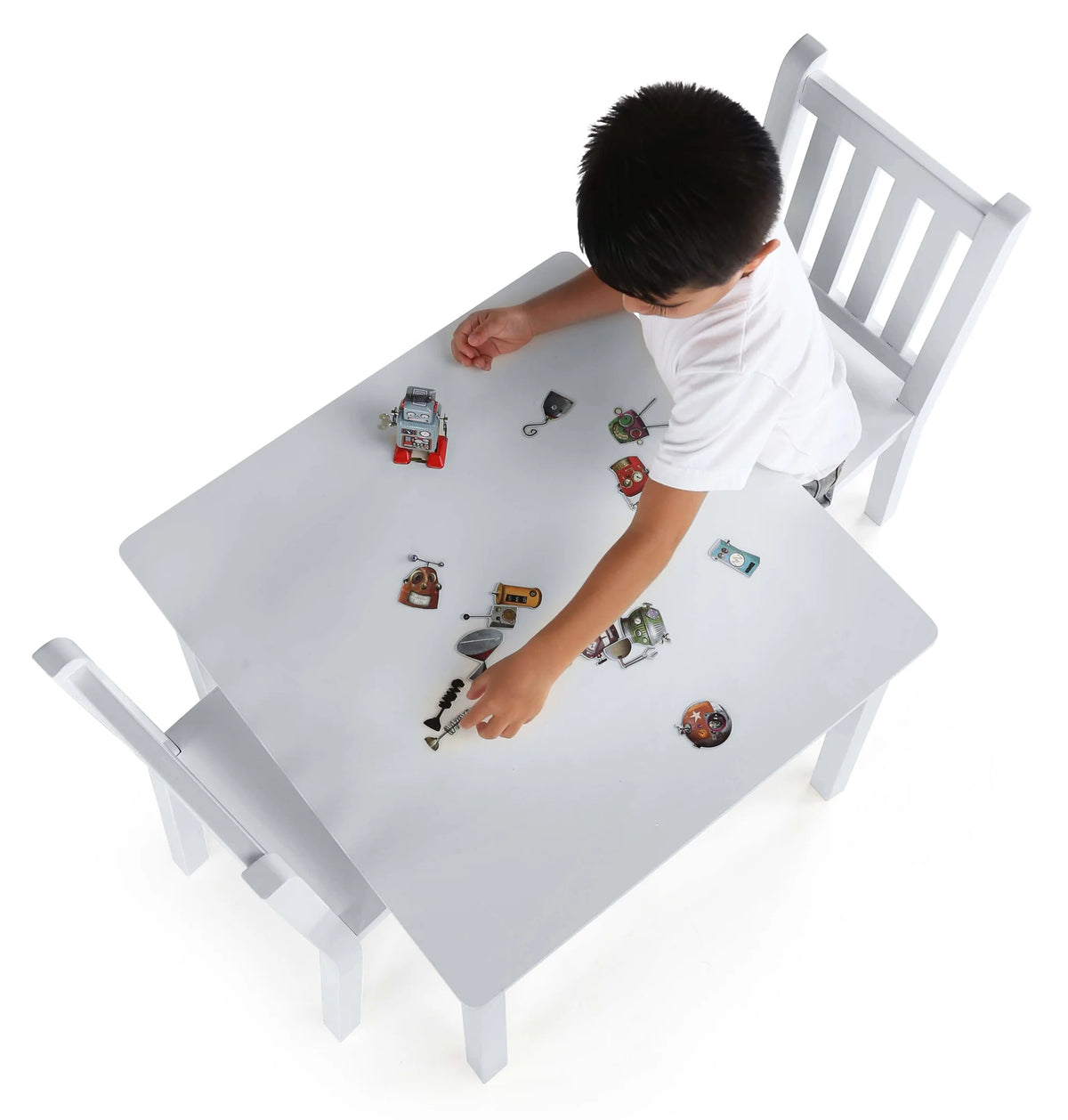 Daylight Houten Tafel + 2 Stoelen Set Wit