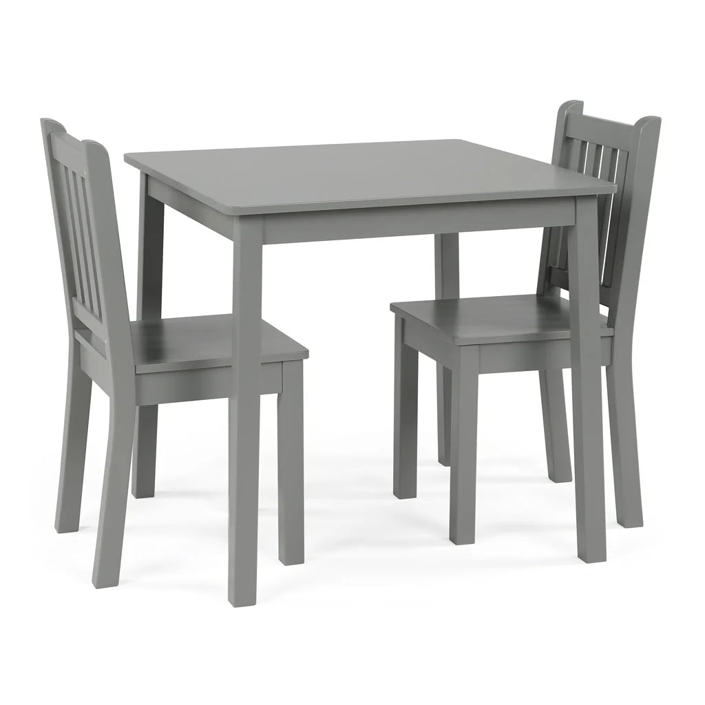 Explorer Kinder Houten Tafel + 2 Stoelen Set Grijs
