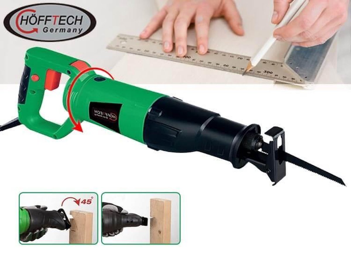 Hofftech Reciprozaag - 710Watt - 115mm - Draaibaar handvat