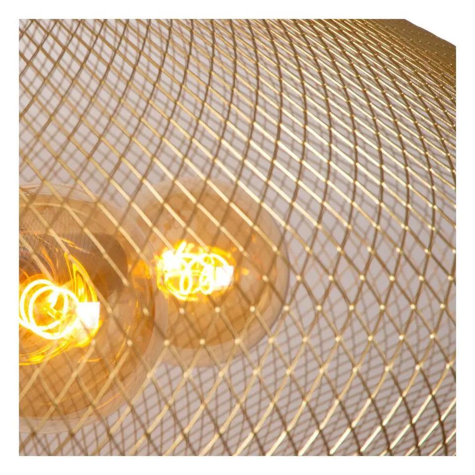 Lucide MESH - Hanglamp - 85 cm - 3xE27 - Mat goud/messing