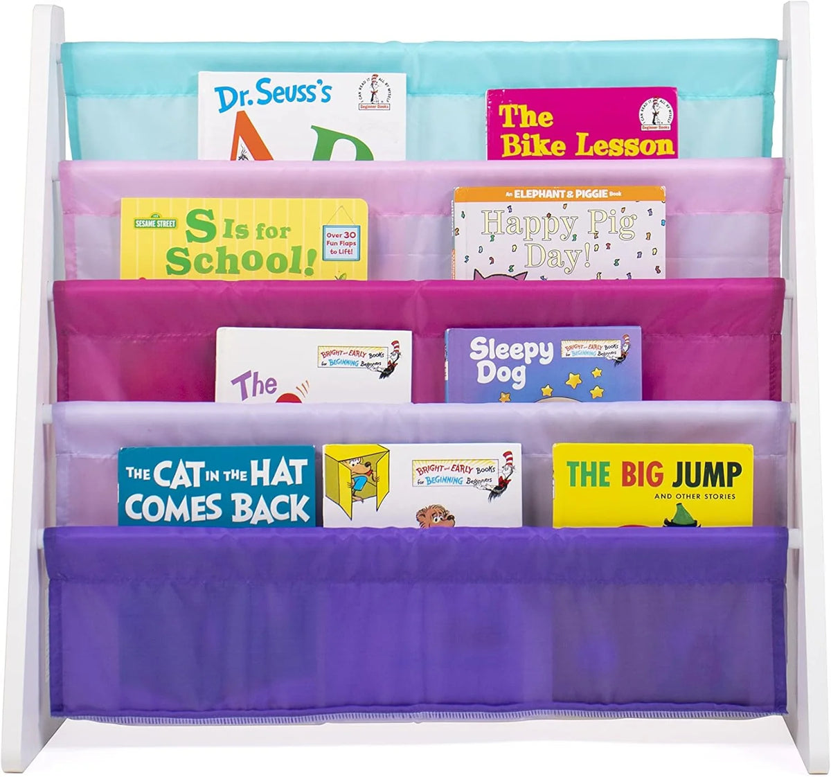 Humble Crew Kinderboekenrek 4 etages – wit/roze/paars/blauw