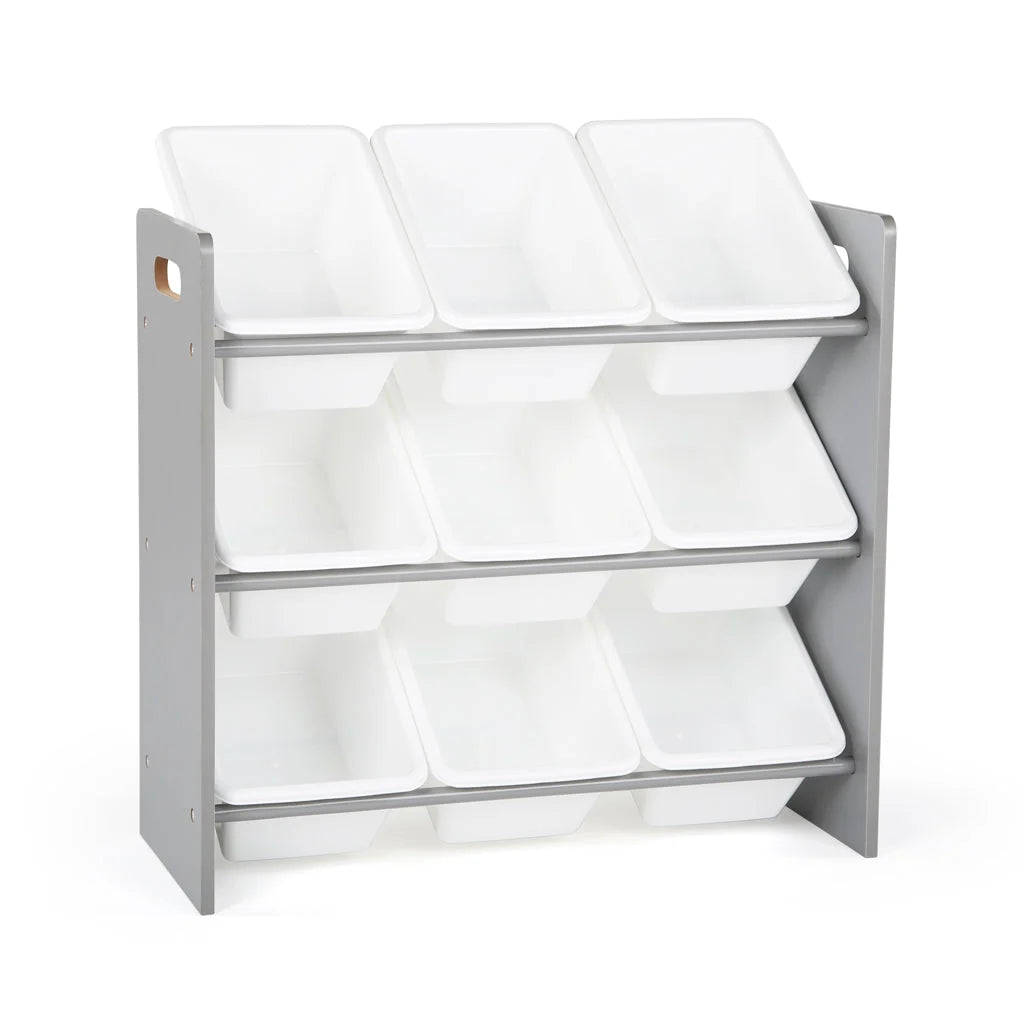Hampton Sandwashed Speelgoedorganizer met 9 Plastic Bakken