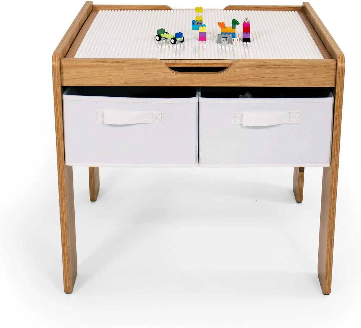 Journey Kinder Houten Bouwtafel met 4 Bakken Wit/Naturel