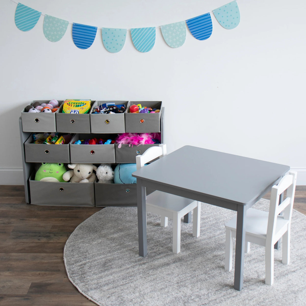 Camden Stof Multi Bin Speelgoed Organizer met 9 Opbergbakken