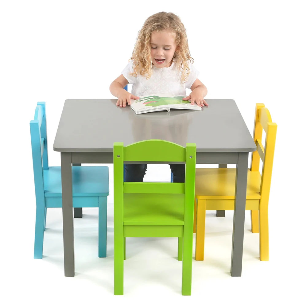 Elements Kinder Houten Tafel + 4 Stoelen