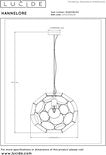 Lucide HANNELORE - Hanglamp - Ø 40 cm - 1xE27 - Mat Goud / Messing