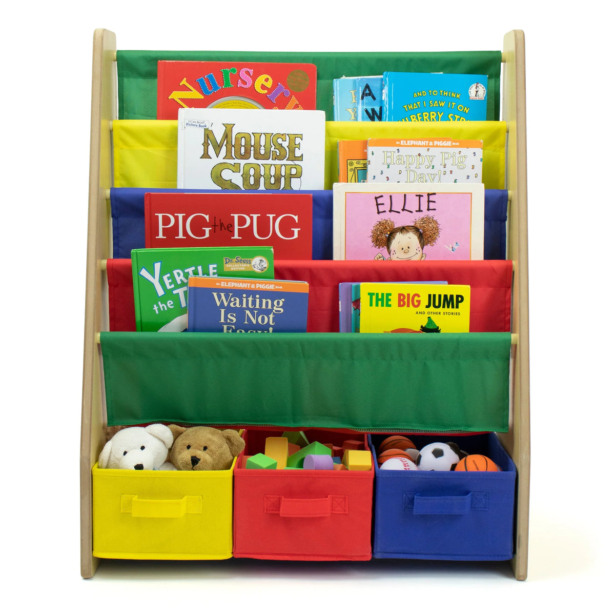 Primary Kinderboekenkast 4 Etages met Stofbakken