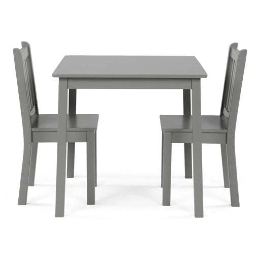 Explorer Kinder Houten Tafel + 2 Stoelen Set Grijs