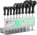 Hofftech T-greep inbussleutelset - Ergonomisch - 2-10 mm - Inclusief opbergrek - 10 stuks