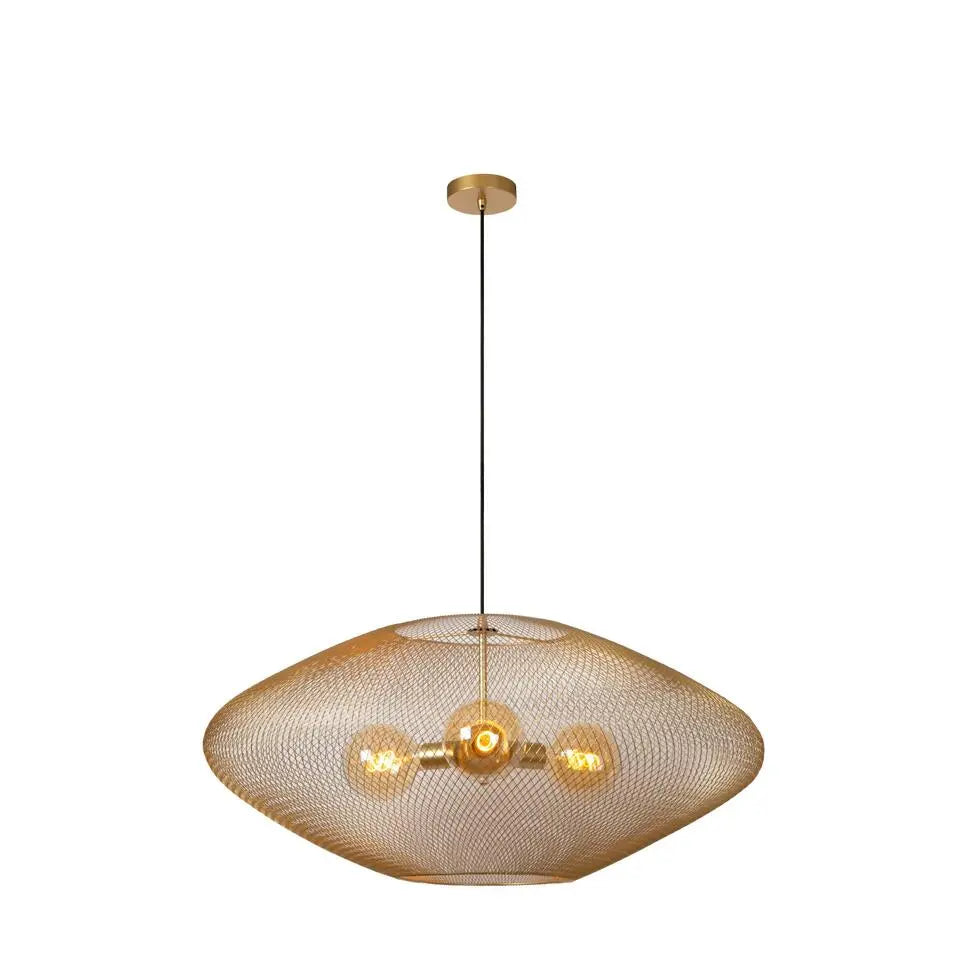 Lucide MESH - Hanglamp - 85 cm - 3xE27 - Mat goud/messing