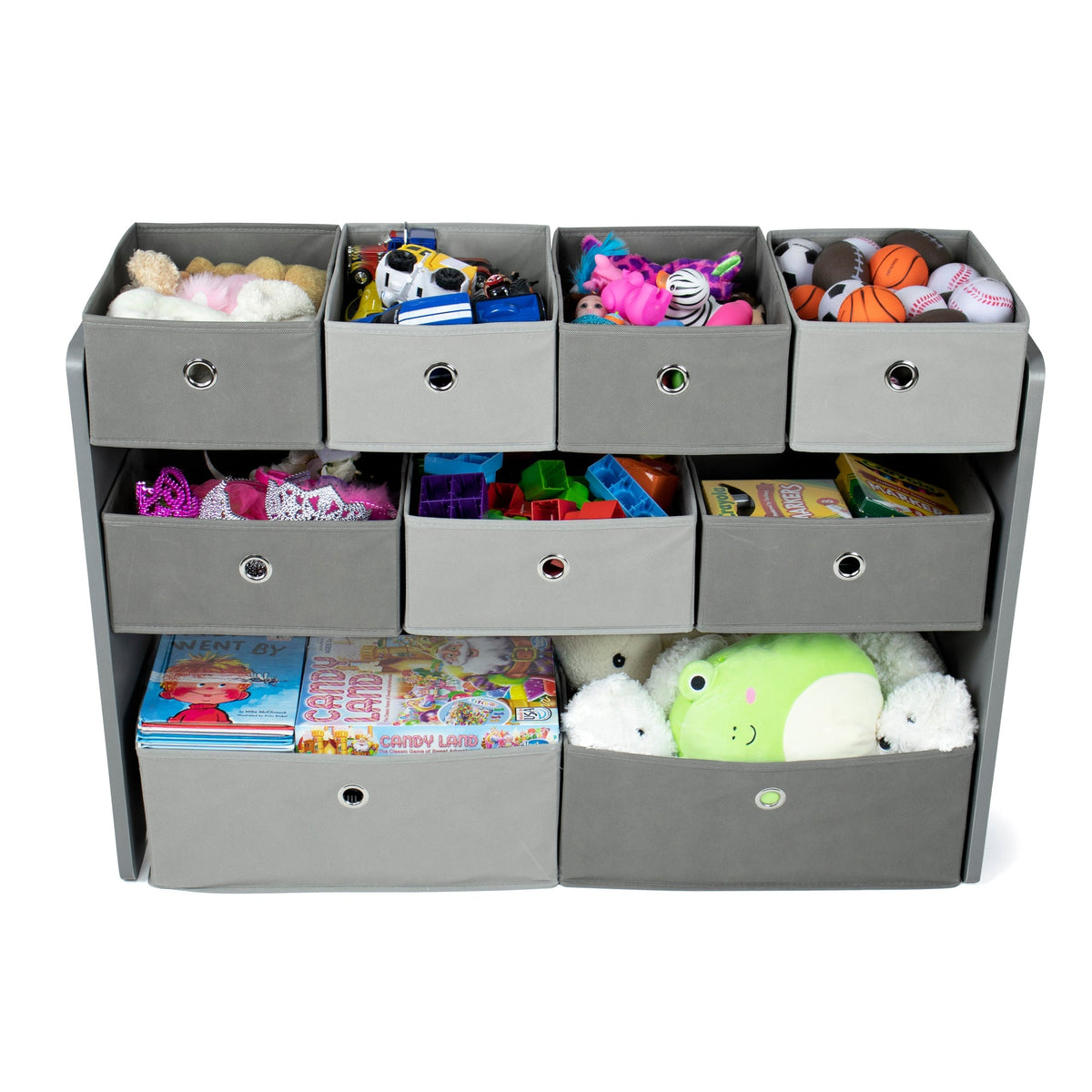 Camden Stof Multi Bin Speelgoed Organizer met 9 Opbergbakken